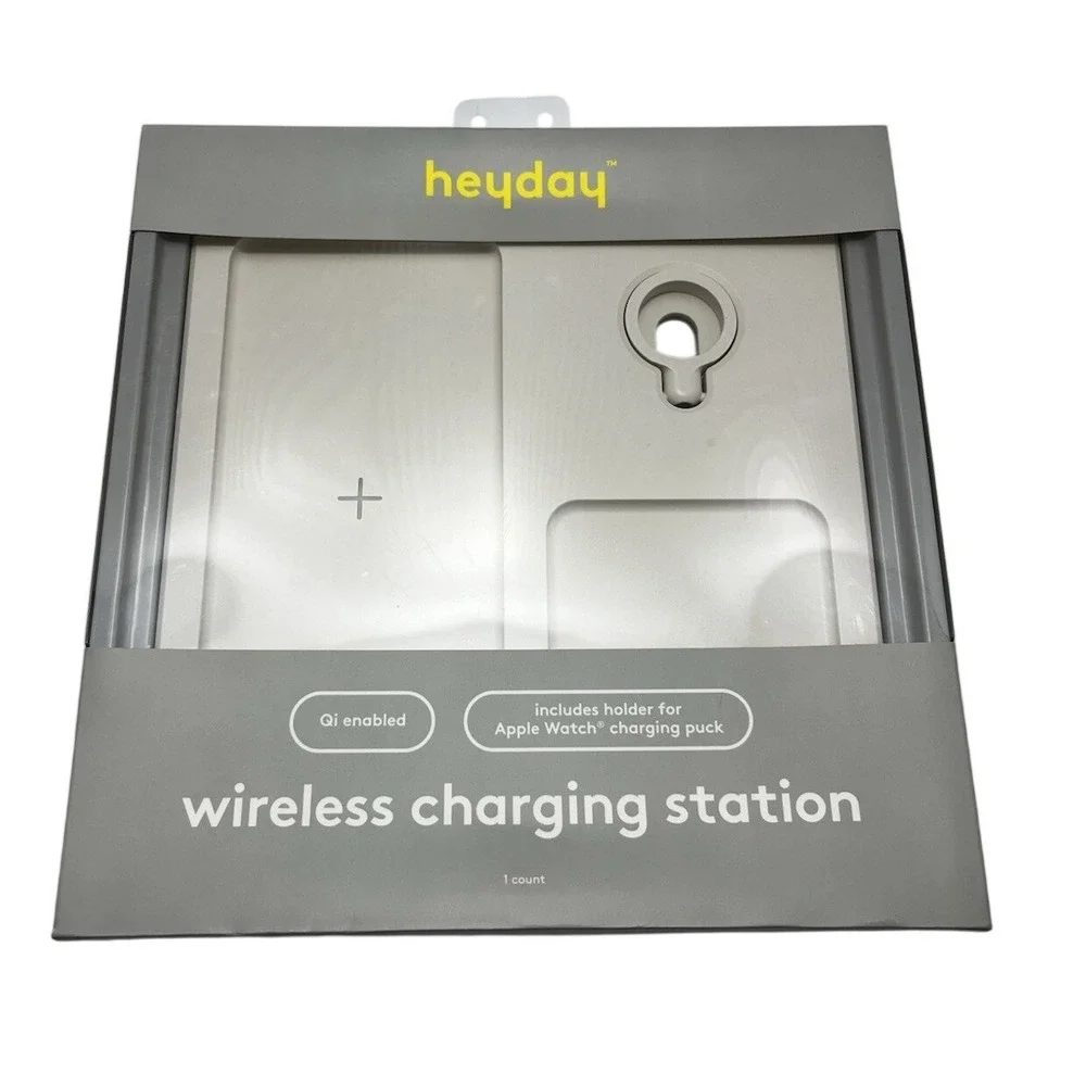 Heyday 10W Qi Wireless Charging Station (phone/watch) -‎ Stone White New